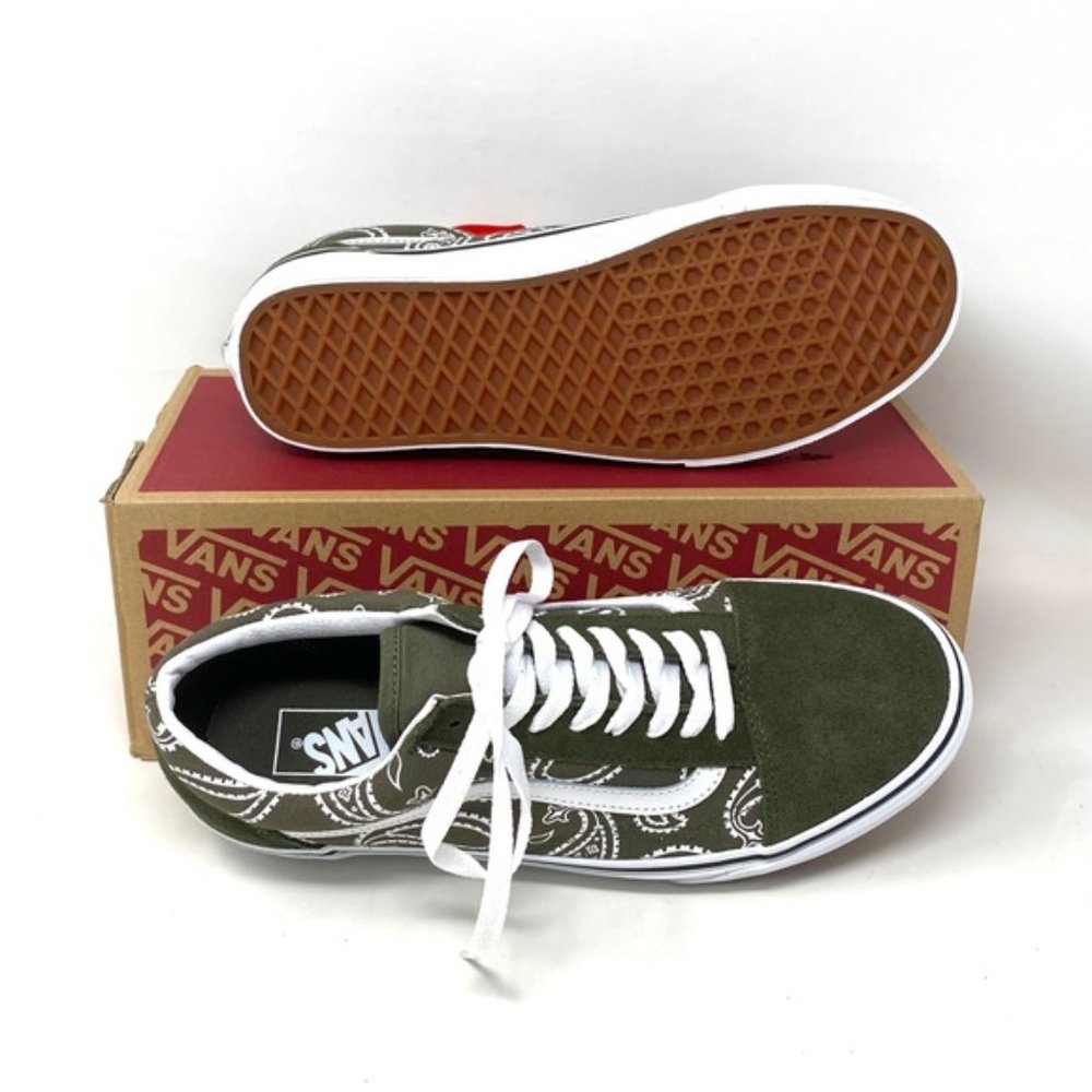 VANS Old Skool Low Top Green Men’s Suede Canvas Skate Sneakers Size VN0A5KRFB0F - Picture 6 of 11